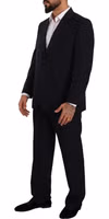 Blue Polyester Single Breasted Formal Suit 2