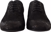 Black Caiman Leather Mens Oxford Shoes 2