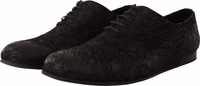 Black Caiman Leather Mens Oxford Shoes 3