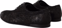 Black Caiman Leather Mens Oxford Shoes 4