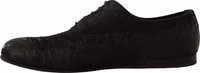 Black Caiman Leather Mens Oxford Shoes 5