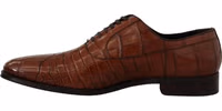 Brown Crocodile Leather Mens Formal Derby Shoes 5