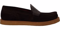 Brown Suede Leather Slip On Flats Moccasin Shoes 1