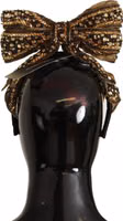 Gold Crystal Beaded Sequined Silk Bow Headband Diadem 2
