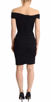 Bodycon Black Silk Off Shoulder Sheath Bodycon Dress 3