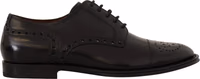 Black Leather Wingtip Mens Formal Derby Shoes 1