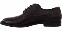 Black Leather Wingtip Mens Formal Derby Shoes 5