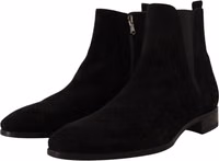 Black Suede Leather Chelsea Mens Boots Shoes 3