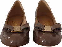 Brown Naplak Calf Leather Pumps Shoes 1