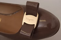 Brown Naplak Calf Leather Pumps Shoes 5