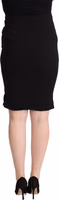 Black High Waist Knee Length Pencil Cut Skirt 3