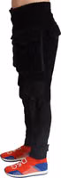 Black Cotton Skinny Corduroy Cargo Pants 2
