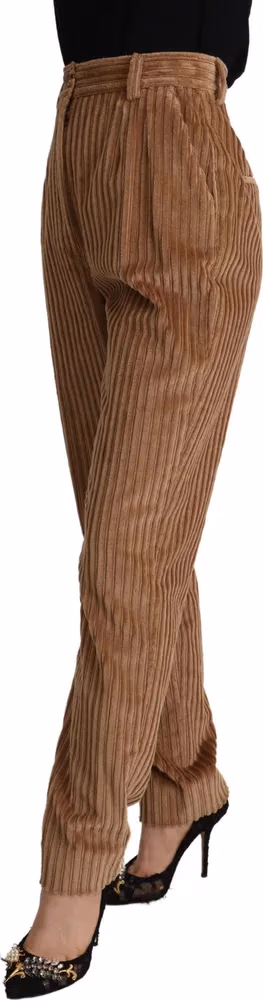 Brown Corduroy Cotton Trouser Tapered Pants