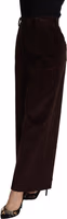 Brown Cotton High Waist Trouser Wide Leg Pants 1