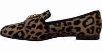 Gold Leopard Print Crystals Loafers Shoes 4