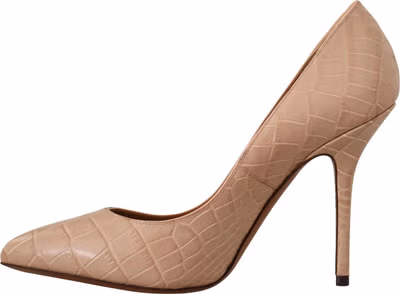 Beige Leather Bellucci Heels Pumps Shoes