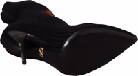 Black Stretch Socks Red Roses Booties Shoes 5