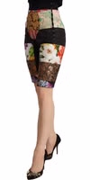 Multicolor Patchwork High Waist Cropped Pants 2