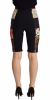 Multicolor Patchwork High Waist Cropped Pants 3
