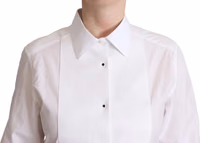 White Cotton Dress Collared Long Sleeves Shirt Top 4