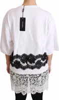 White Fashion Sinner Cotton Lace T-shirt Top 5