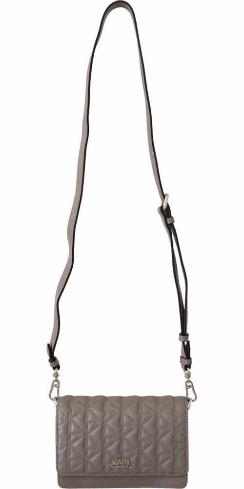 Light Grey Leather Crossbody Bag