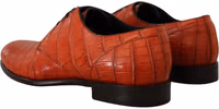Orange Exotic Leather Dress Derby Shoes 2