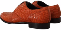 Orange Exotic Leather Dress Derby Shoes 2
