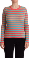 Multicolor Stripes Silk Crew Neck Pullover Top 1