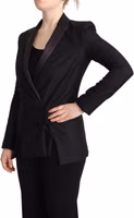 Black Long Sleeves Double Breasted Jacket 2