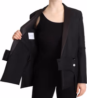 Black Long Sleeves Double Breasted Jacket 5