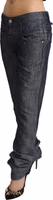 Dark Gray Ramie Mid Wide Waist Straight Denim Jeans 2