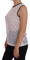 White Lace Floral Nylon Tank T-shirt 2