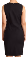 Black Cotton Blend Sleeveless Knee Length Sheath Dress 3