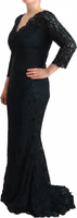 Green Floral Lace Maxi Floor Length Dress 2