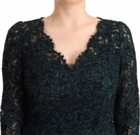 Green Floral Lace Maxi Floor Length Dress 4