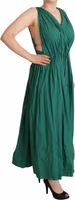 Green Cotton Sleeveless V-neck Dress 3
