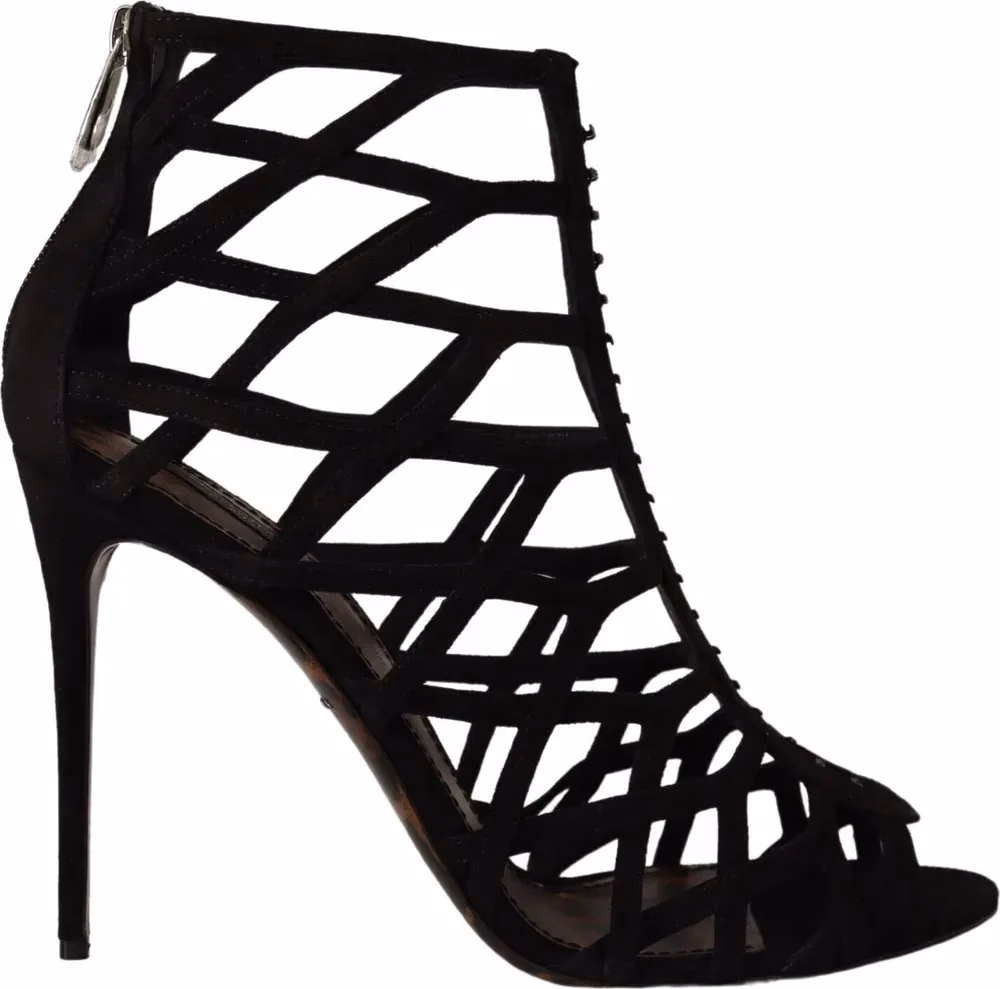 Black Suede Stiletto Heels Bette Sandals Shoes