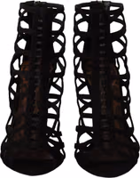 Black Suede Stiletto Heels Bette Sandals Shoes 2