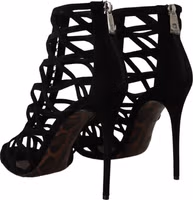 Black Suede Stiletto Heels Bette Sandals Shoes 4
