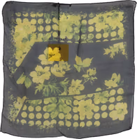 Black Yellow Floral Wrap Shawl Foulard Scarf 1