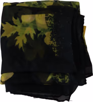 Black Yellow Floral Wrap Shawl Foulard Scarf 5
