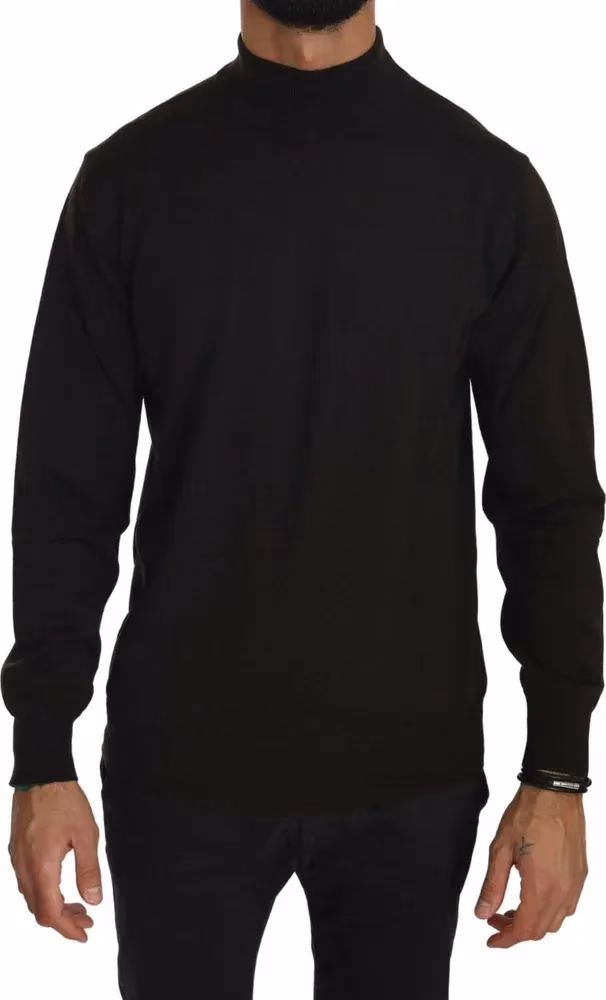 Brown Turtle Neck Pullover Wool Sweater
