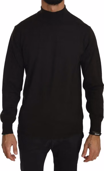 Brown Turtle Neck Pullover Wool Sweater