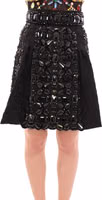 Black Crystal Handmade Above Knee Skirt 1