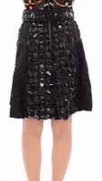 Black Crystal Handmade Above Knee Skirt 3