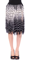 White Black Knitted Assymetrical Skirt 1