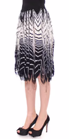 White Black Knitted Assymetrical Skirt 2