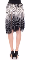 White Black Knitted Assymetrical Skirt 3