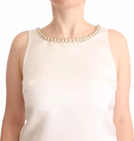 White Polyester Sleeveless Mini Shift Dress 2